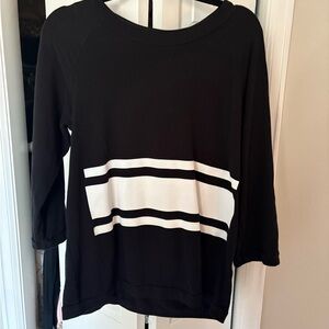Black and White stripe sweatshirt/ top